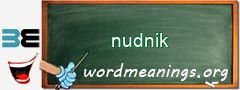 WordMeaning blackboard for nudnik